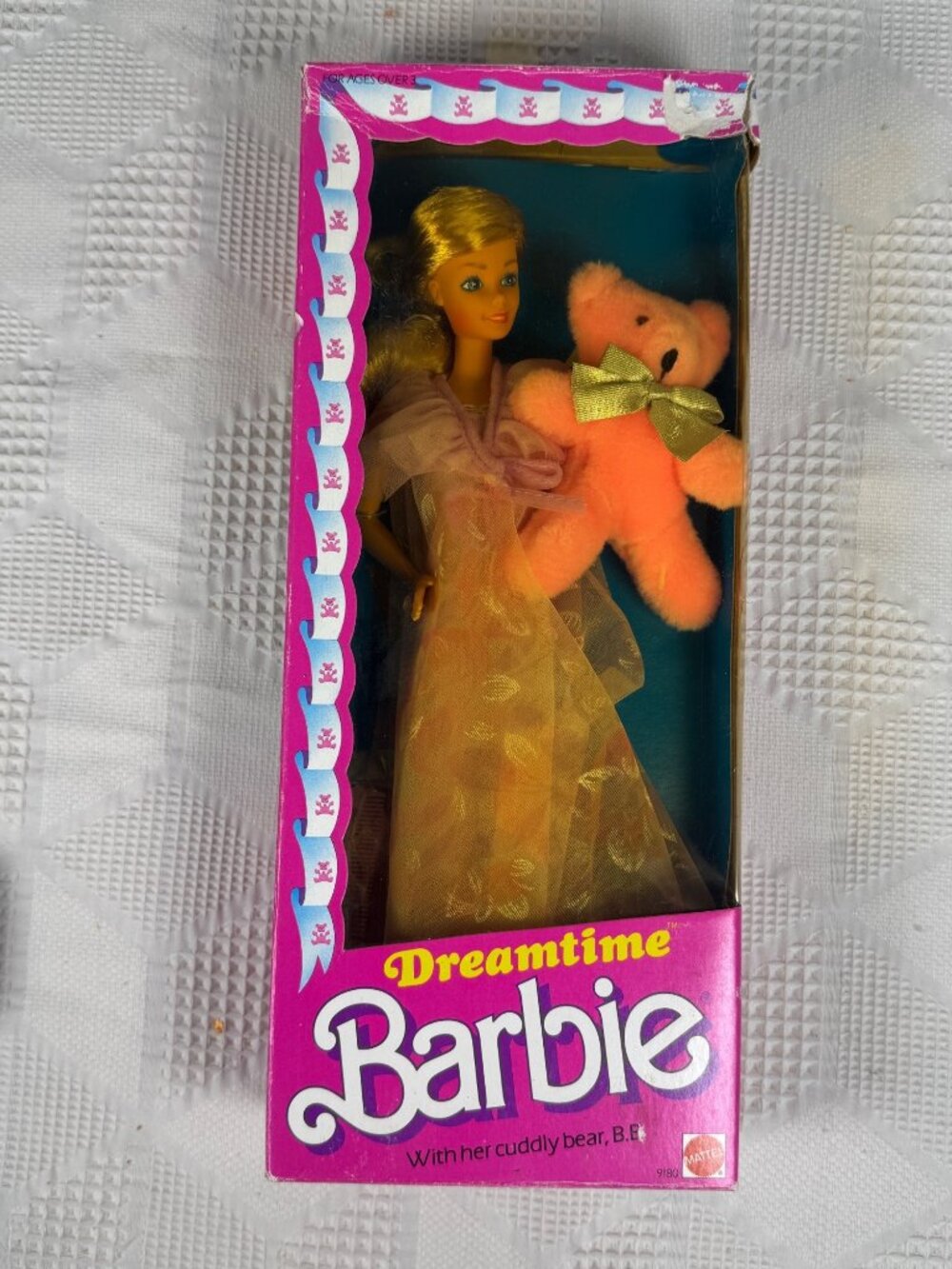 Dreamtime Barbie w Teddy Bear Mattel 1984 Vintage Collectible Doll 9108 NIB